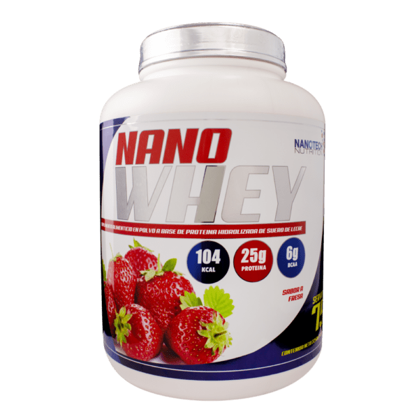 NANO WHEY 5lb 75 Servicios - Sabor Fresa - Imagen 5