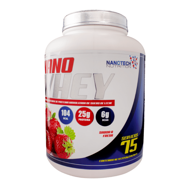 NANO WHEY 5lb 75 Servicios - Sabor Fresa - Imagen 2