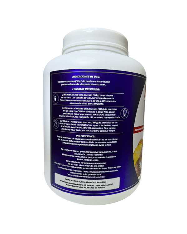 NANO WHEY 5lb 75 Servicios – Sabor Piña Coco - Imagen 3